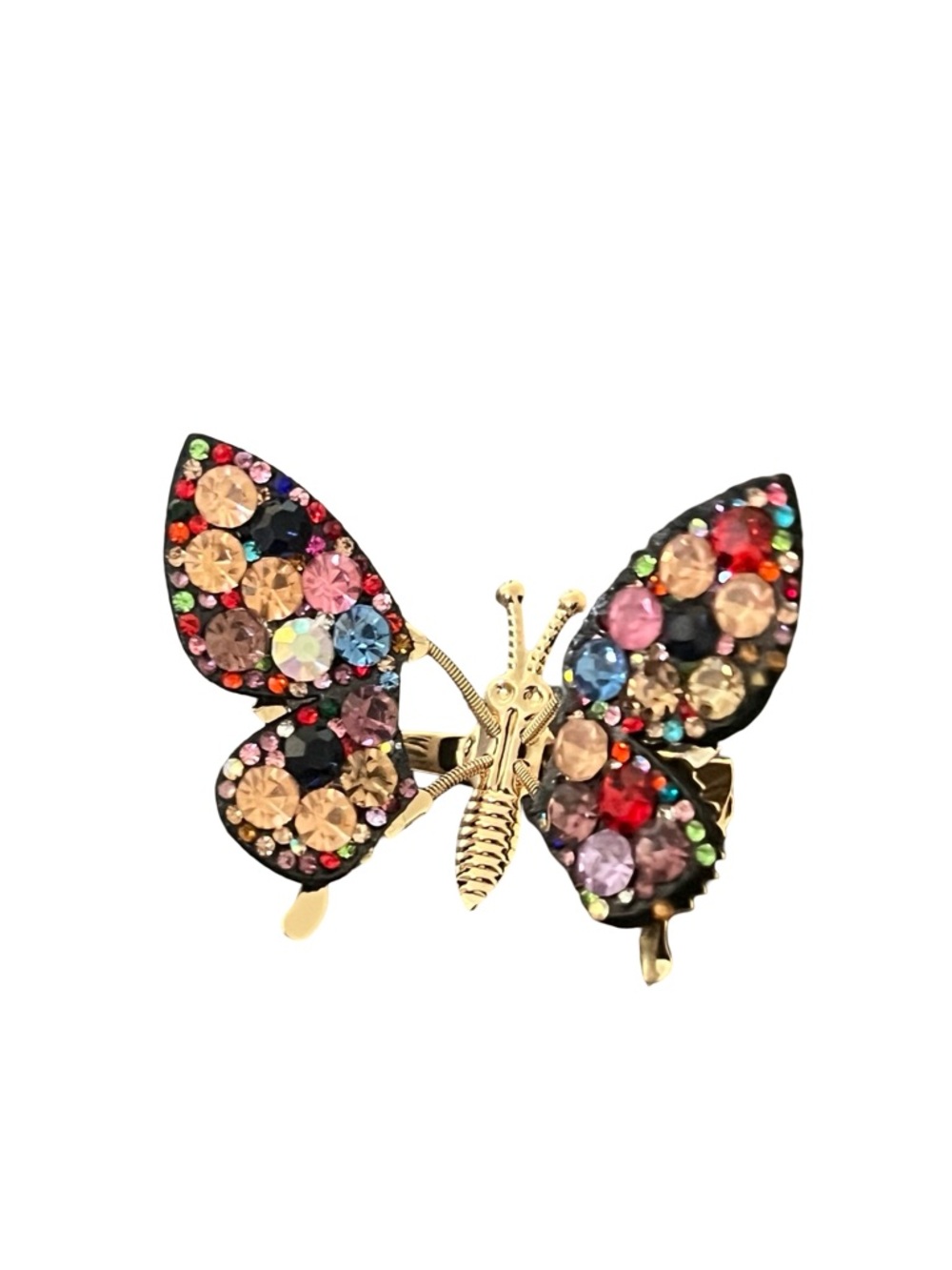 Multicolor Crystal Butterfly Hair Clip - Women Accessories Hair Accessories - Picture 2 of 4